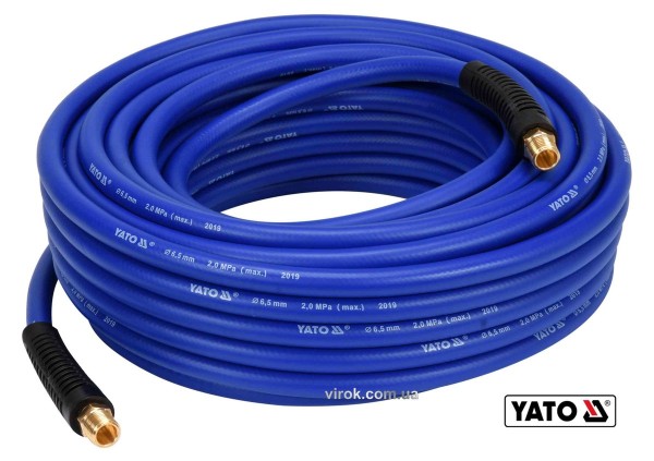 Шланг пневматичний гібридний (ПВХ+БНК) YATO: Ø6.5мм x20м, Ø=1/4