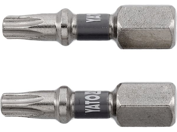 Насадка викруткова YATO TORX T20 х 25 мм. HEX 1/4", покрита нікелем, 2 шт.[10]