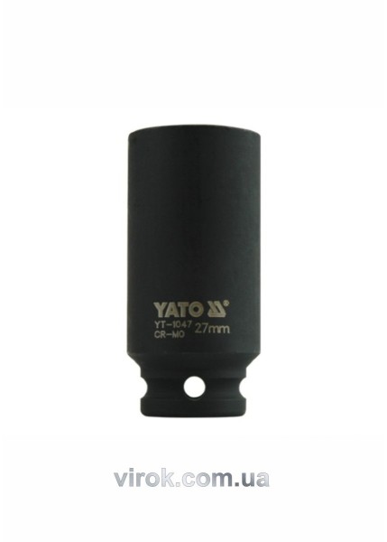Головка торцева ударна 6-гранна YATO : подовжена, квадрат 1/2