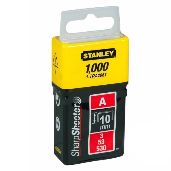 Скоби тип А висотою 10 мм, для степлера ручного Light Duty, в упаковці 1000 шт STANLEY 1-TRA206T