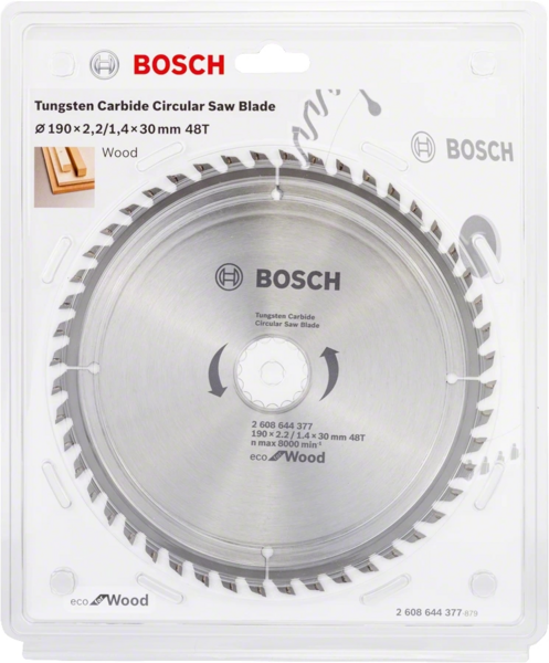 Диск пильний Bosch Eco for Wood 190x2.2x30-48T (2.608.644.377)