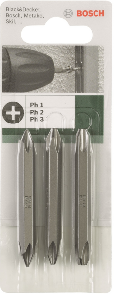 Набір двосторонніх біт Bosch PH/PH, 60мм, 3шт (2.609.255.961)