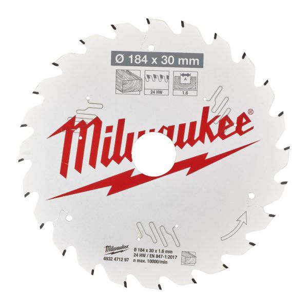 Диск пиляльний PFTE THIN KERF MILWAUKEE, Ø184х30х1,6мм, 24 зуб.