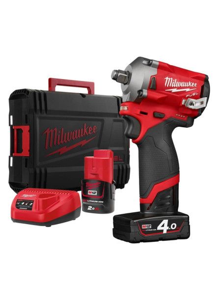 Гайкокрут акумуляторний 1/2" MILWAUKEE, M12 FIWF12-422X, 339 Нм, (+ заряд.пристрій, 2 акум., HD кейс