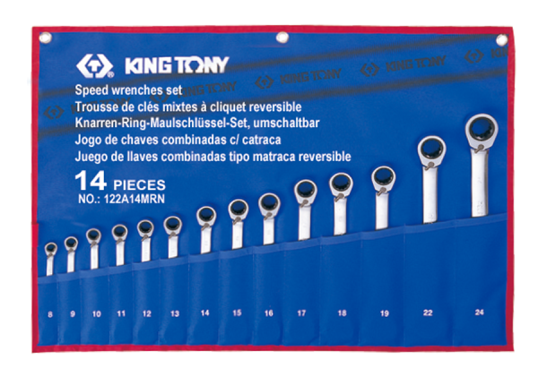 Набір ключів комбі з трищіткою та перемикачем 14 шт. (8-24 мм)