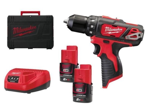 Дриль-шуруповерт MILWAUKEE M12 BDD-202C обертовий момент 30 Нм 4933441915 (+2 акумулятори, зарядний пристрій, HD кейс)