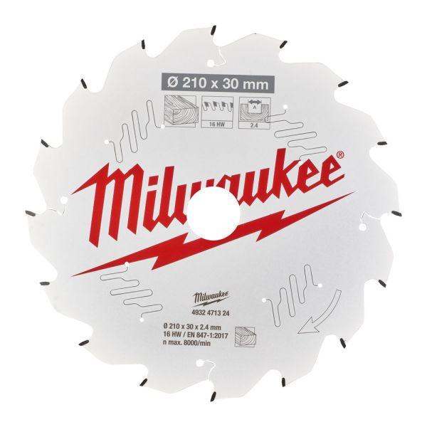 Диск пиляльний PFTE THIN KERF MILWAUKEE, Ø210/30мм, 16 зуб.