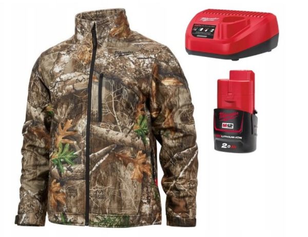 Куртка з підігрівом MILWAUKEE, M12 HJCAMO6-201(XXXL), камуфляжна (розмір XXXL) (+зар.пр., 1 акум.Х 2Аг)