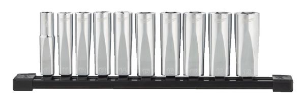 Набір метричних головок 3/8", 10 шт. на рейці (10 19 мм) Milwaukee 4932492509
