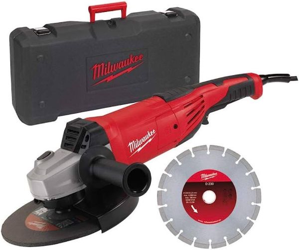 Кутова шліфувальня машина MILWAUKEE 230 мм AG22-230DMS-DSET с диском