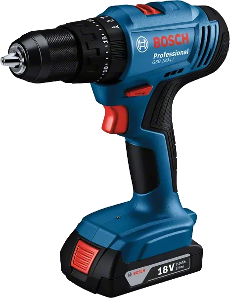 Шуруповерт ударний акумуляторний Bosch GSB 183-LI 18В 2х2А·год (0.601.9K9.100)