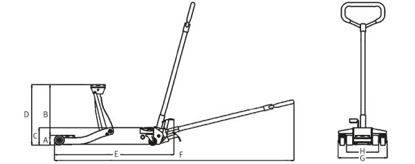 Домкрат підкатний 3 Тони (145-500 мм) SRWH 3000 QL UNICRAFT