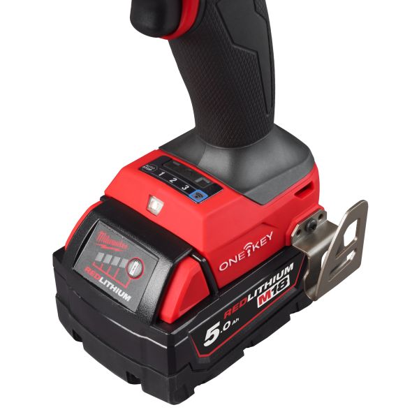 Дриль-шурупокрут акумуляторний з ударом  MILWAUKEE, M18 ONEPD3-502X, 158Нм (+ЗП, 2 ак.Х 5Аг, HDкейс)