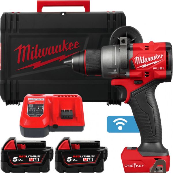 Дриль-шурупокрут акумуляторний з ударом  MILWAUKEE, M18 ONEPD3-502X, 158Нм (+ЗП, 2 ак.Х 5Аг, HDкейс)