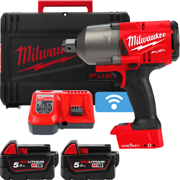 Гайкокрут високомоментний MILWAUKEE 3/4 дюйма(2034Нм) M18 FUEL ONEFHIWF34-502X ONE-KEY (+ заряд.прис, 2 акум.X 5Аг, HD кейс)
