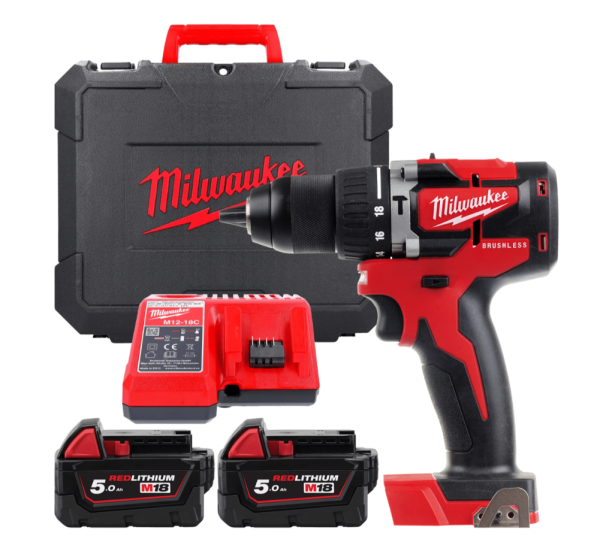 Дриль-шуруповерт акумуляторна ударна M18CBLPD-502C крут.мом. 60Нм MILWAUKEE