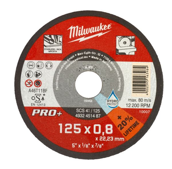 Диск відрізний по металу MILWAUKEE.W Pro+ SCS42 125x0.8mm