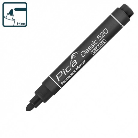 Маркер перманентний Pica Classic 520/46 Permanent Marker bullet tip, чорний