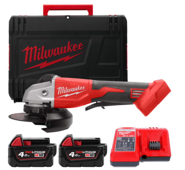 Шліфмашина кутова - болгарка акумуляторна безщіткова MILWAUKEE M18 BLSAG125XPD-402X діаметр 125мм