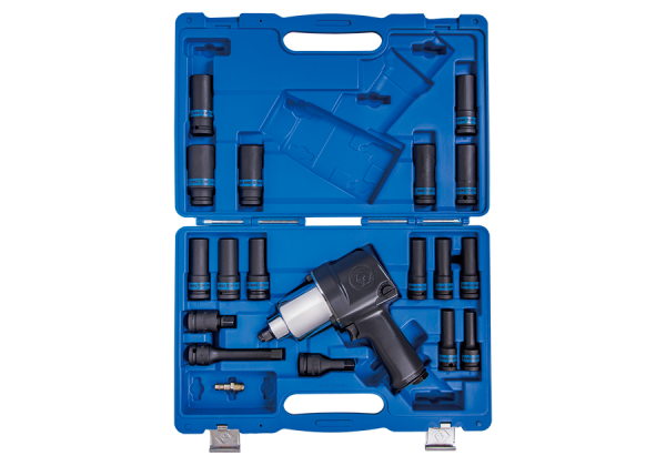 Пневматичний гайковерт 1/2" набір головки в кейсі 19 предметів 44108AMP01