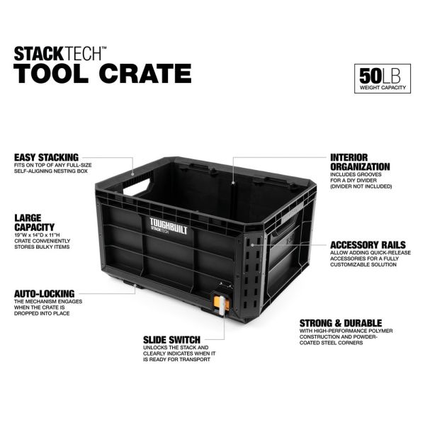 Скринька для інструментів TOUGHBUILT StackTech Tool Crate TB-B1-X-50