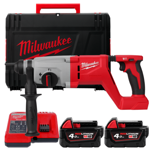 Перфоратор акумуляторний безщітковий SDS PLUS Milwaukee M18 BLHACD26-402X (+ заряд.пристрій, 2 акум., HD кейс)