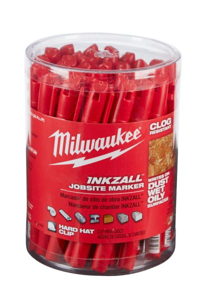 Маркер для будмайданчика InkZAll MILWAUKEE, тонкий, червоний