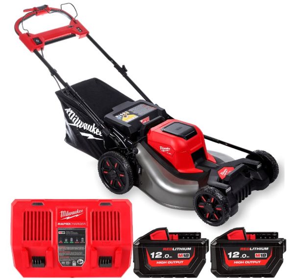 Самохідна газонокосарка M18F2LM53-122  Ширіна скошування (мм) 53; 2 слоти для акк.; швидкість леза (