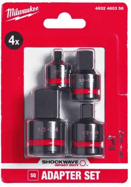 Набір перехідників для головок 1/4-3/4 (4 предмета) MILWAUKEE