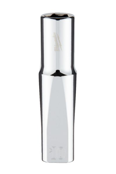 Головка торцева хромована ⅜″ 6гр. MILWAUKEE, подовжена, 10мм