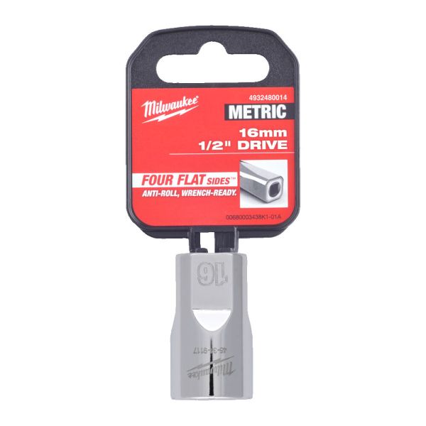 Головка торцева хромована ½” 6гр. MILWAUKEE, 16мм