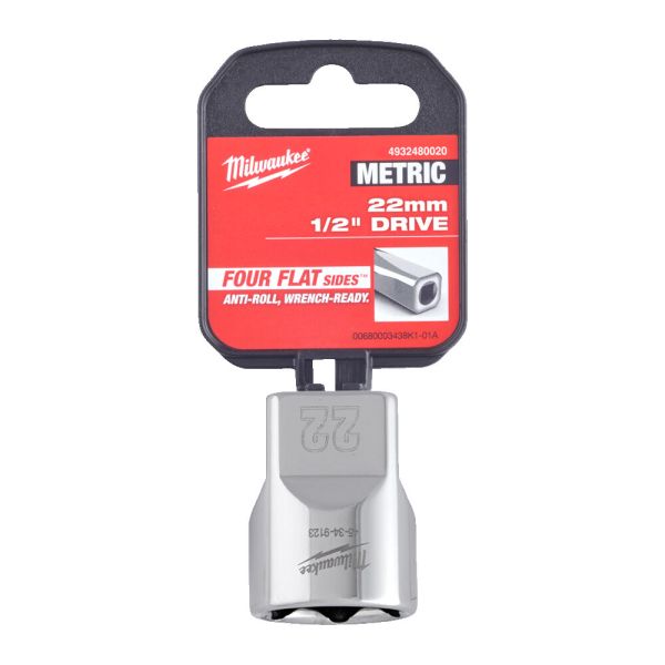 Головка торцева хромована ½” 6гр. MILWAUKEE, 22мм