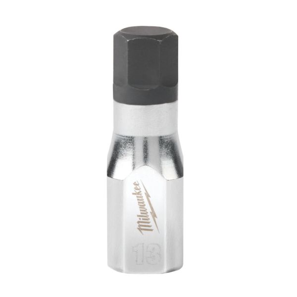 Головка торцева хромована  ⅜″ MILWAUKEE з бітою Hex, 13 мм