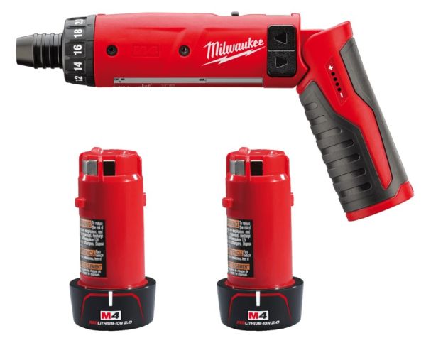 Викрутка акумуляторна MILWAUKEE M4 D-202B, (+ заряд. пристрій, 2 акум.Х2Аг, сумка для інструментів)
