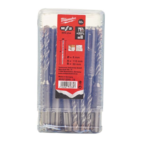 Бур SDS-PLUS M2 MILWAUKEE, діаметр 6,0х110х50мм, (50шт)
