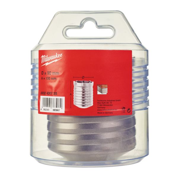 Коронка по бетону SDS-MAX TCT MILWAUKEE, діаметр 90x100мм