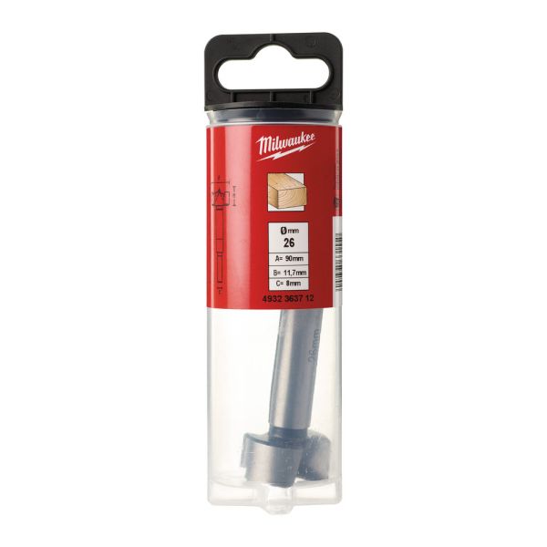 Свердло FORSTNER MILWAUKEE, діаметр 26 X 90 мм