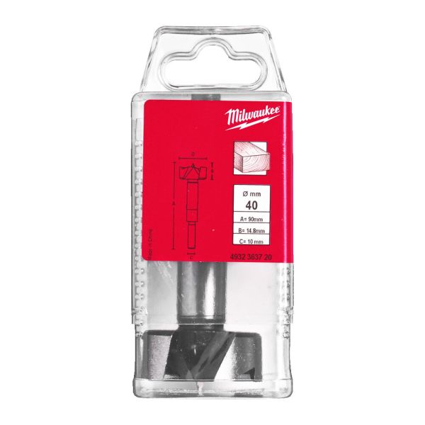 Свердло FORSTNER MILWAUKEE, діаметр 40 X 90 мм