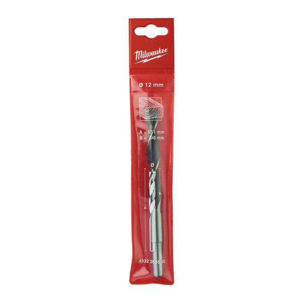 Свердло по дереву триточкове MILWAUKEE, діаметр 12х151мм