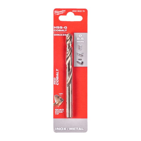 Свердло по металу HSS-Co MILWAUKEE DIN338, діаметр 8,5 мм