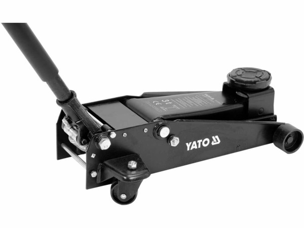 Домкрат гідравлічний підкатний YATO: навантаження- 3 т, межі підйому- 130- 465 мм [1]