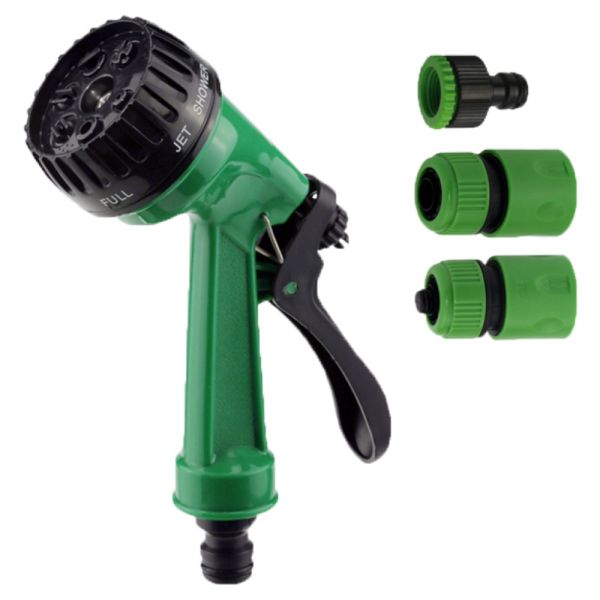 Набір для поливу пістолет-розпилювач 7 режимів, 2 конектори ½″ + адаптер ½-¾″ (ABS) GRAD (5012545)