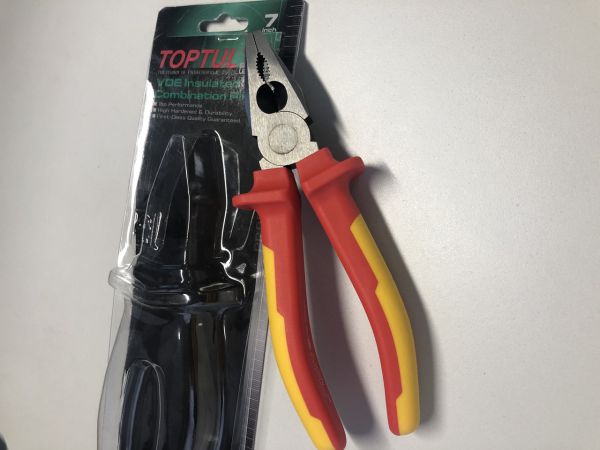 Пасатижі електрика 7" 1000V VDE TOPTUL DGCA2207