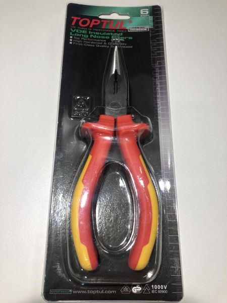 Плоскогубці діелектричні подовжені 6" 1000V VDE TOPTUL DGCB2206