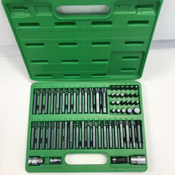 Професійний набір біт TORX, HEX, SPLINE, RIBE, SQ 60ед. TOPTUL GCAI6003
