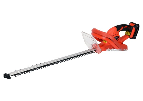 Ножиці до живоплоту акумуляторні YATO Li-Ion 18В, 2 АГод, обрізні леза l=56 см, з зарядним пристроєм