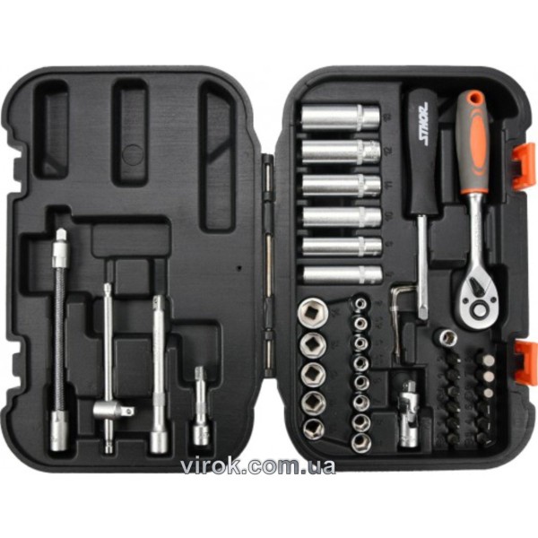 Набір головок торцевих, насадок STHOR : квадрат 1/4