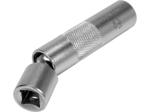 Головка торцева 12-гранна до свічок двигунів тонкостін YATO М14 з кардан приводом, квад 3/8