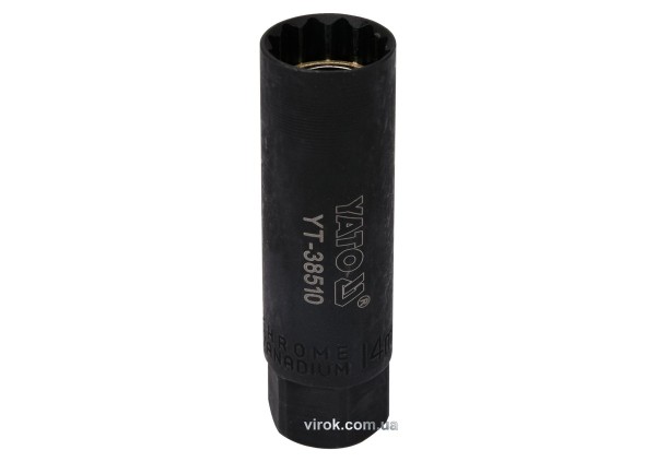 Головка торцева 12-гранна до свічок двигунів YATO : квадрат 3/8