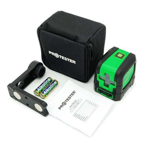 Лазерний осепобудовник, 2 лінії, 1H/1V (зелений промінь) PROTESTER LL102G